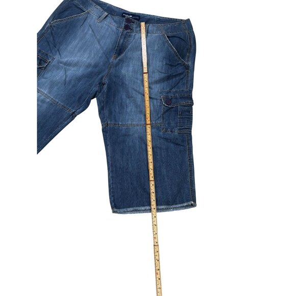 Avenue Jeans Denim Cargo Bermuda Shorts Size 16 Blue Mid-Rise Relaxed Fit - Picture 4 of 9